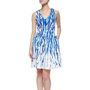 Milly Vivid Blue and White Midi Dress